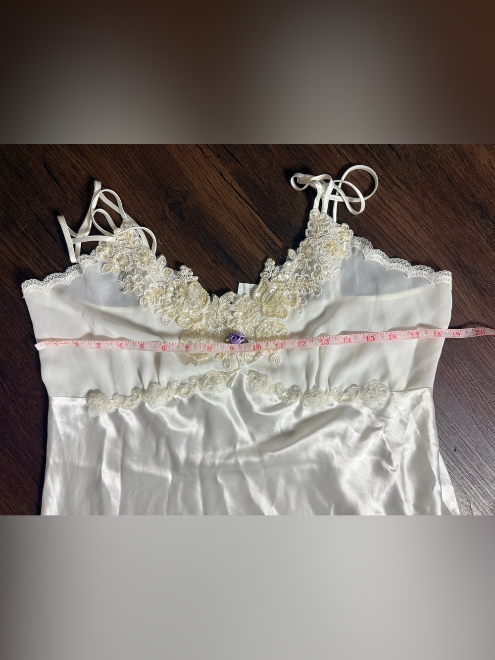 Vintage 1990’s Women's Lace-Trim Slip Dress - Picture 7 of 8